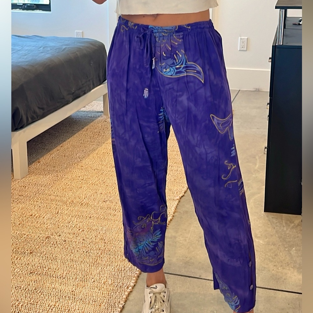 Vintage koi fish  Drawstring Pants